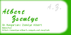 albert zsemlye business card